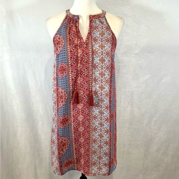 Pink Rose boho vneck shift dress size small - Picture 1 of 5